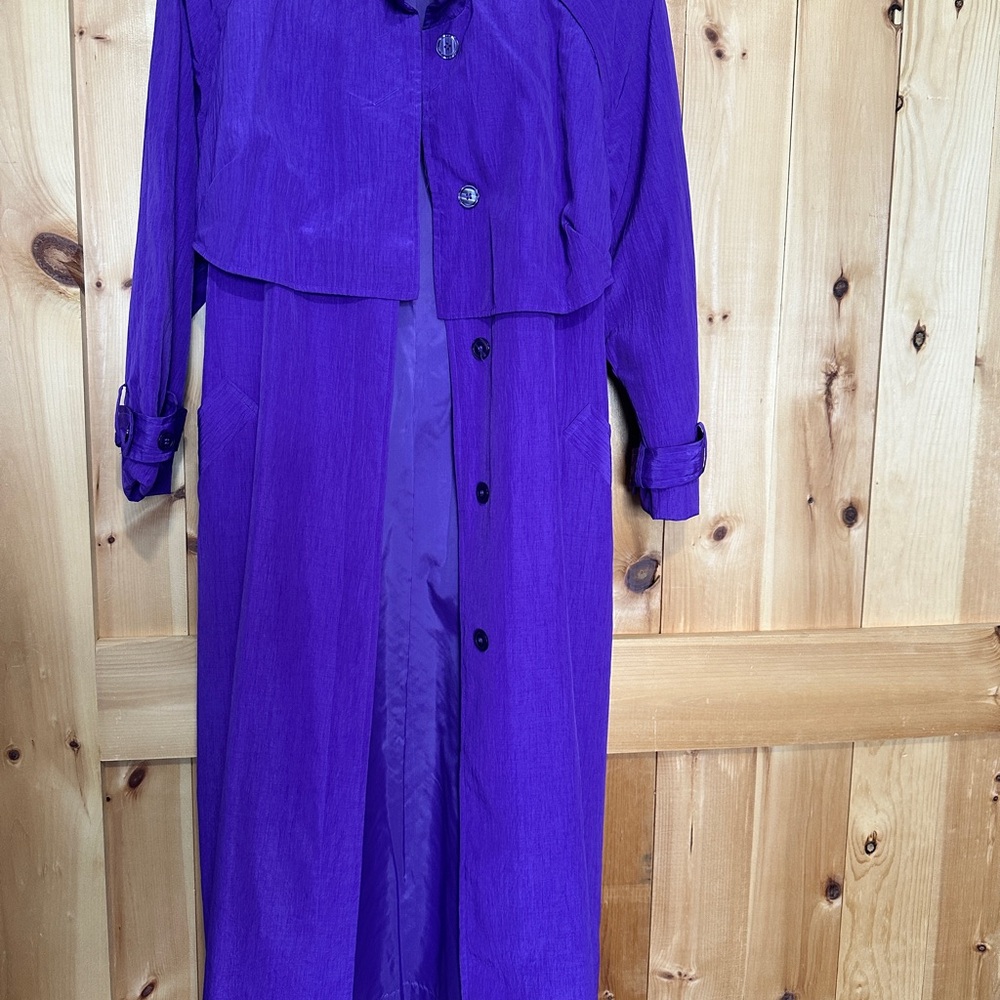 Vintage Bunnyta Bard Purple Trench Coat | Shoulder Pads & Belted | Size 5/6